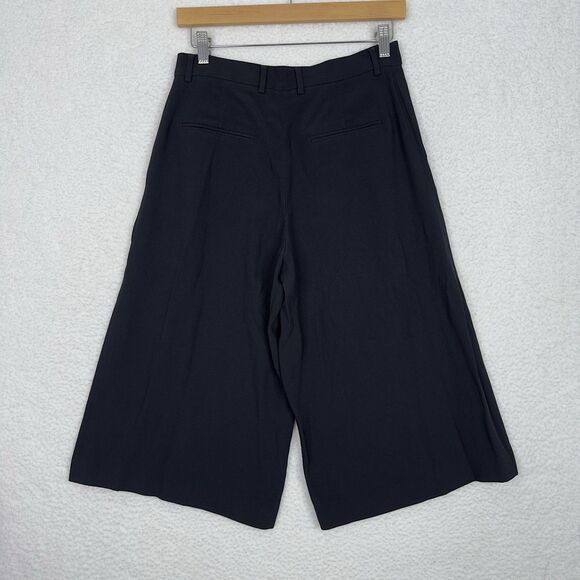Valentino Spa Red Valentino Capri Pants Wide Leg  Sz 42 /6 US Black Quiet Luxury - Picture 11 of 16